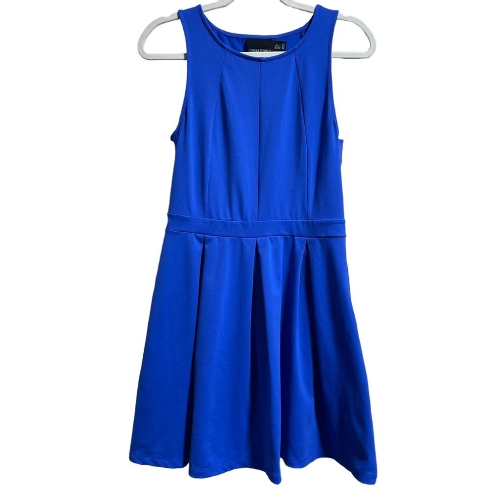 Cynthia Rowley Blue Pleated A-Line Sleeveless Dress Women’s Size Small